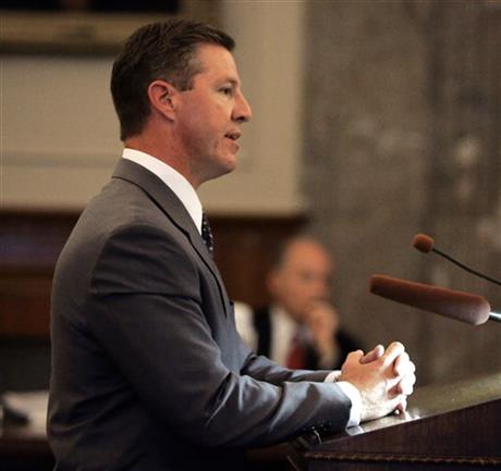 FILE - In this June 8, 2005 file photo, then-Associate Deputy Attorney General Joe Whalen argues before the Tennessee Supreme Court in Nashville, Tenn. Five lawyers will take turns at the Supreme Court lectern Tuesday for the highly anticipated...