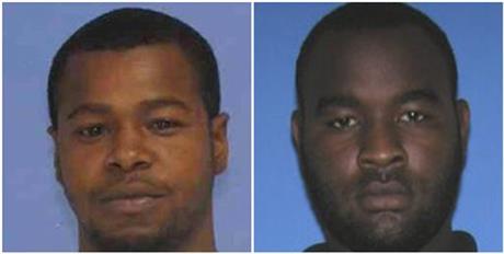 This combination of undated photos released the Mississippi Bureau of Investigation shows, Marvin Banks, left, and his brother Curtis Banks. The brothers are wanted in the fatal shooting of two Hattiesburg, Miss., police officers on Saturday, May...